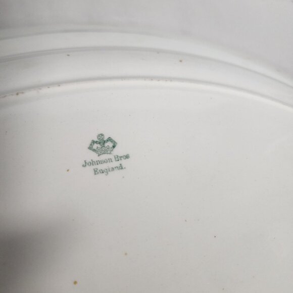 Vintage Johnson Bros. England oval platter with yellow band Dinnerware - Picture 5 of 6